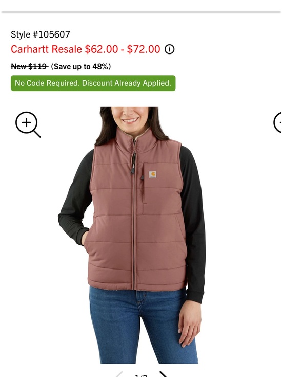 Carhartt Jackets & Blazers - Carhartt Women's Quilted Vest — Rose Mauve